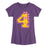 Dinosaur Birthday Girl Four - Youth & Toddler Girls Short Sleeve T-Shirt