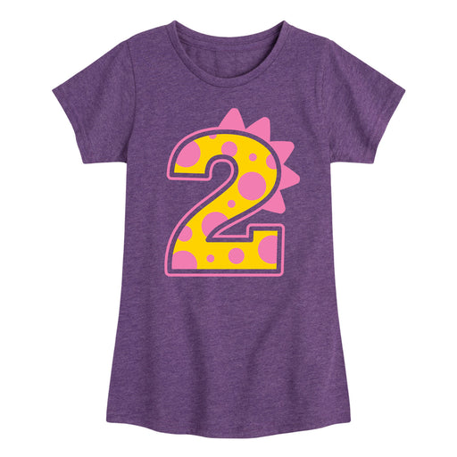 Dinosaur Birthday Girl Two - Youth & Toddler Girls Short Sleeve T-Shirt