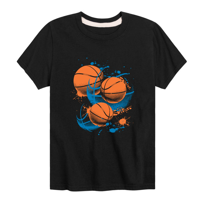 Basketballs And Paint - Youth & Toddler Short Sleeve T-Shirt