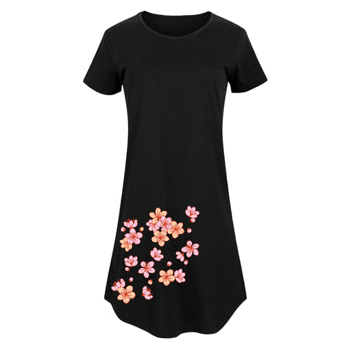 Cascading Cherry Blossoms - Women's Short Sleeve Dress
