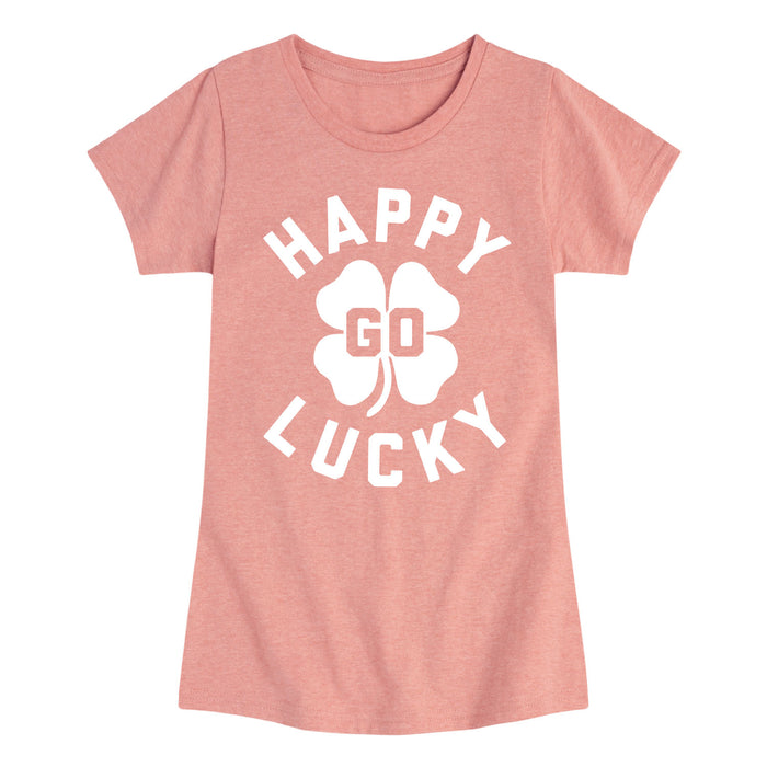 Happy Go Lucky - Youth & Toddler Girls Short Sleeve T-Shirt