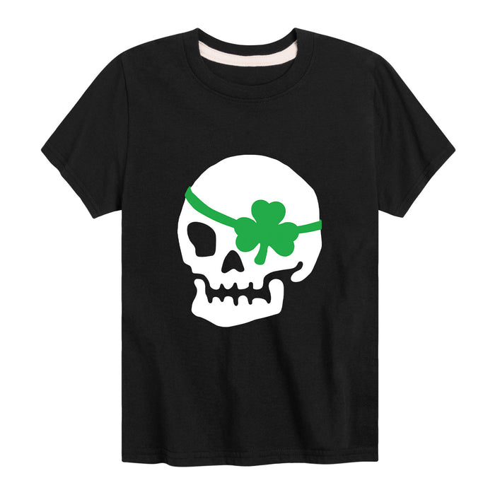 Skull and Shamrock Patch - Youth & Toddler Short Sleeve T-Shirt