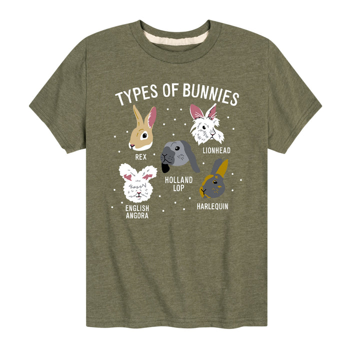 Types of Bunnies - Youth & Toddler Short Sleeve T-Shirt