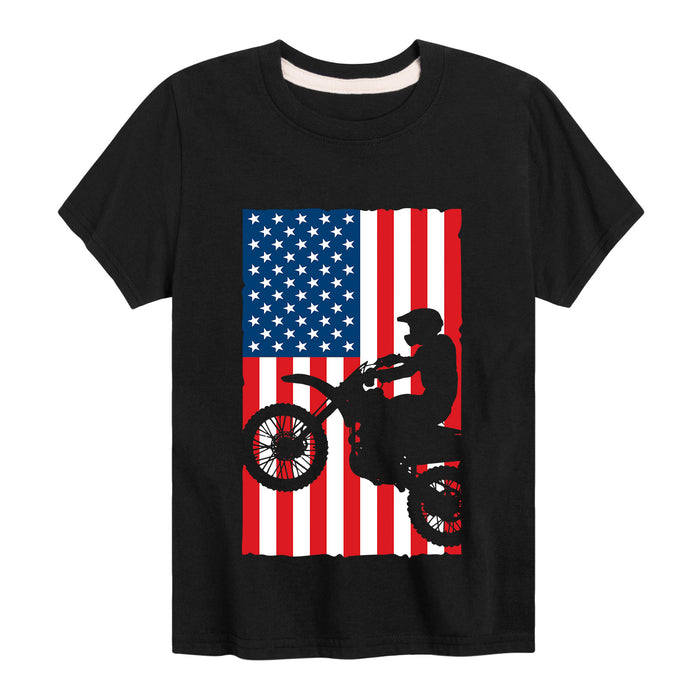 Motocross Flag - Youth & Toddler Short Sleeve T-Shirt