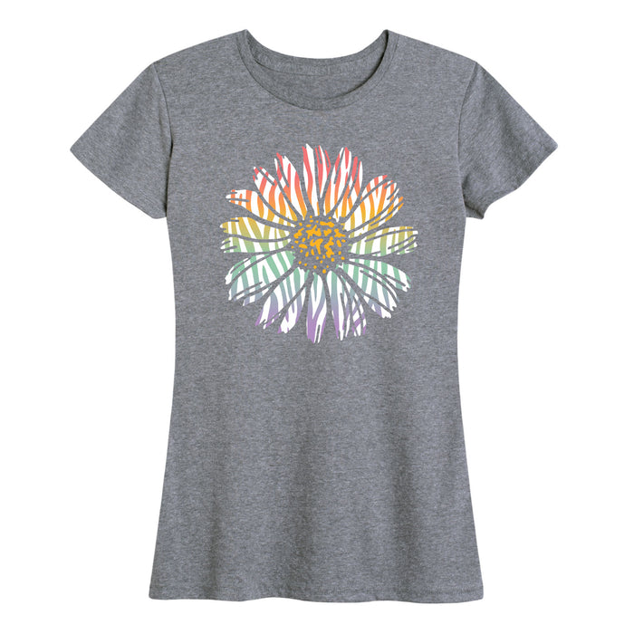 Rainbow Zebra Print Daisy - Women's Short Sleeve T-Shirt