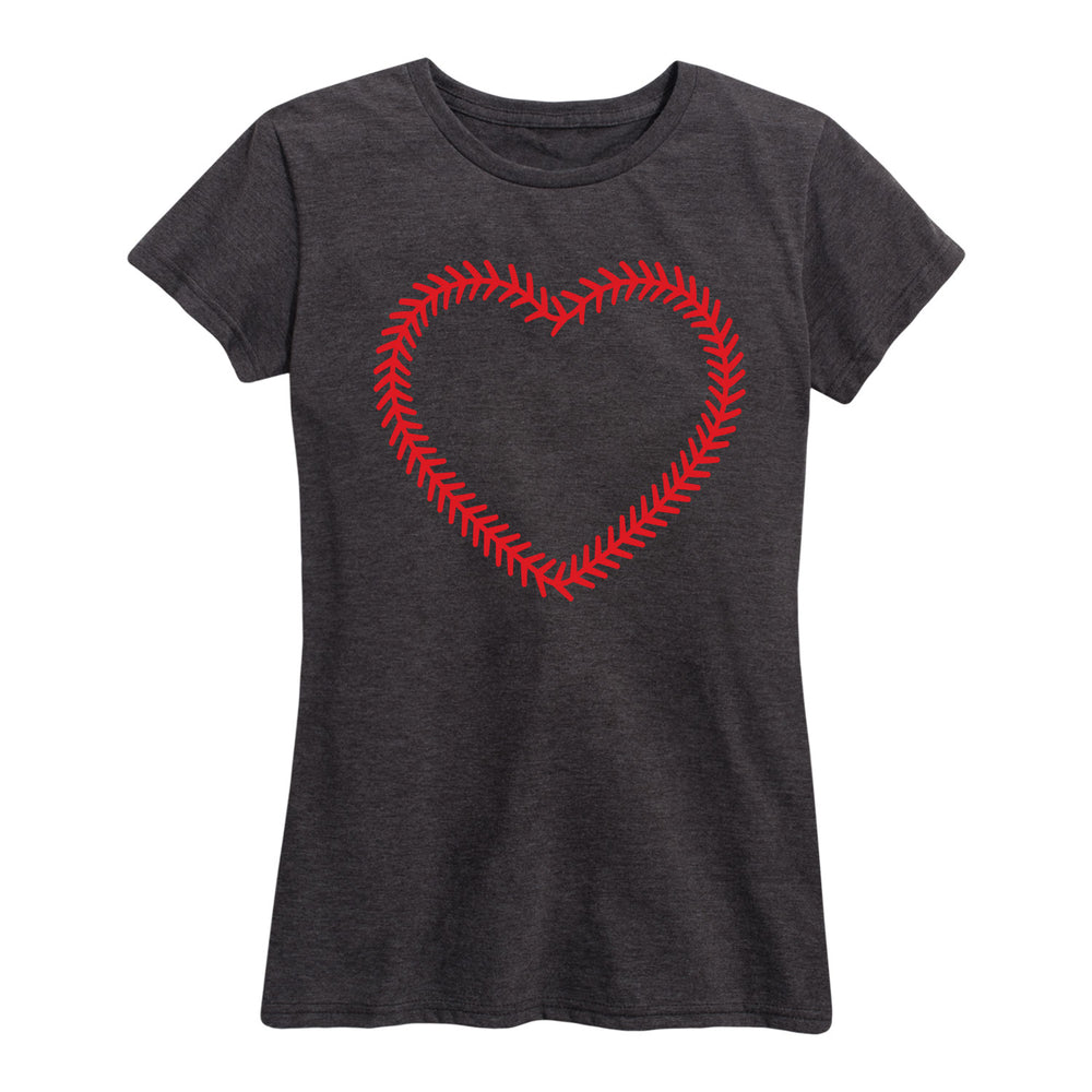 Baseball Stitch Heart - Women's Short Sleeve T-Shirt