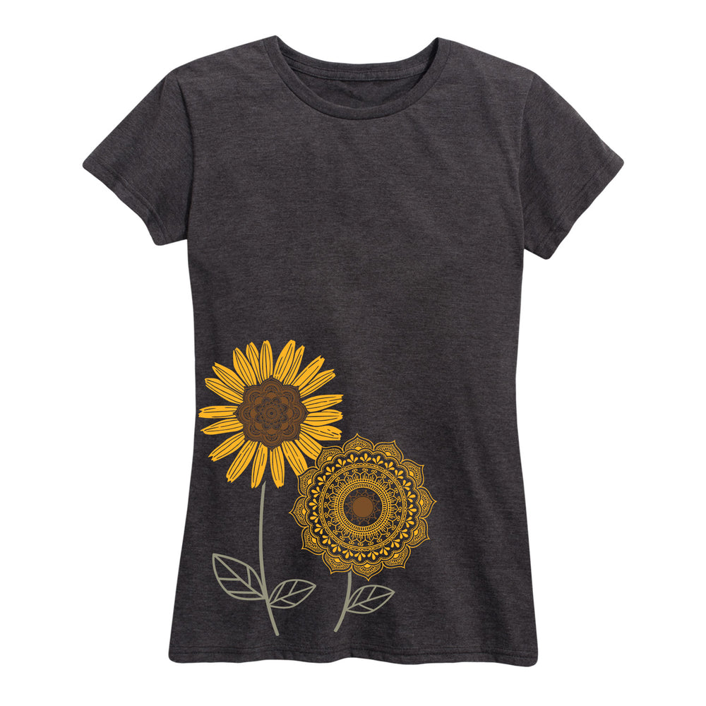 Mandala Sunflowers Womens Tee