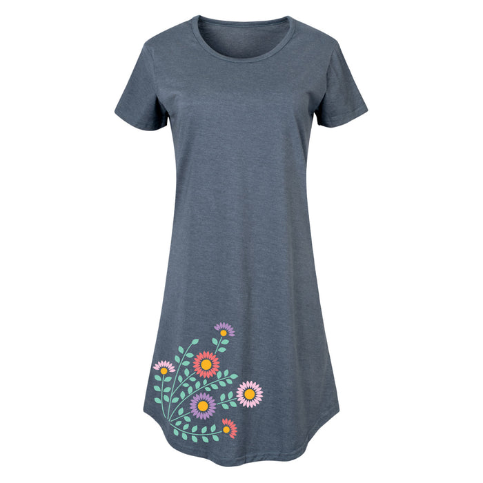 Abstract Daisies - Women's Short Sleeve Dress