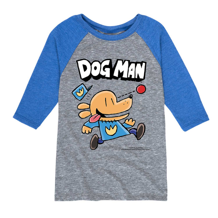 Dog Man Chasing Ball - Youth & Toddler Raglan