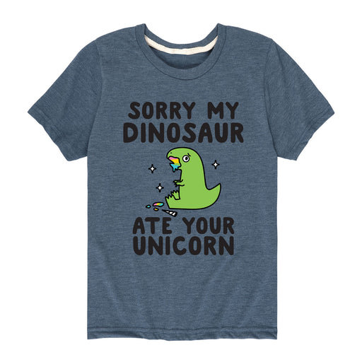 Sorry My Dinosaur Ate Your Unicorn - Youth & Toddler Short Sleeve T-Shirt
