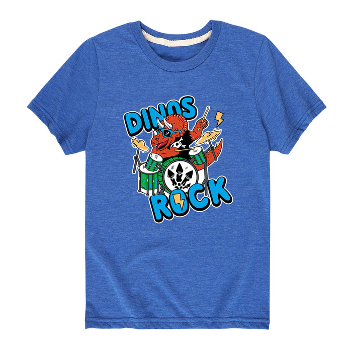 Dinos Rock - Youth & Toddler Short Sleeve T-Shirt