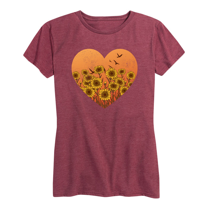 Sunflower Field Heart - Women's Short Sleeve T-Shirt