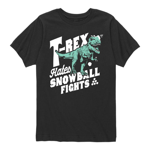 T-Rex Hates Snowball Fights - Youth & Toddler Short Sleeve T-Shirt