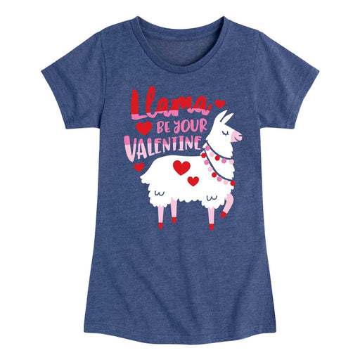 Llama be Your Valentine - Youth & Toddler Girls Short Sleeve T-Shirt