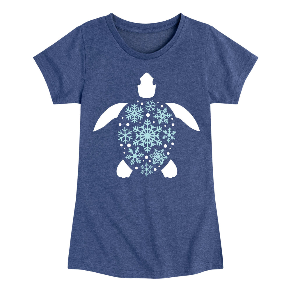 Snowflake Turtle - Youth & Toddler Girls Short Sleeve T-Shirt