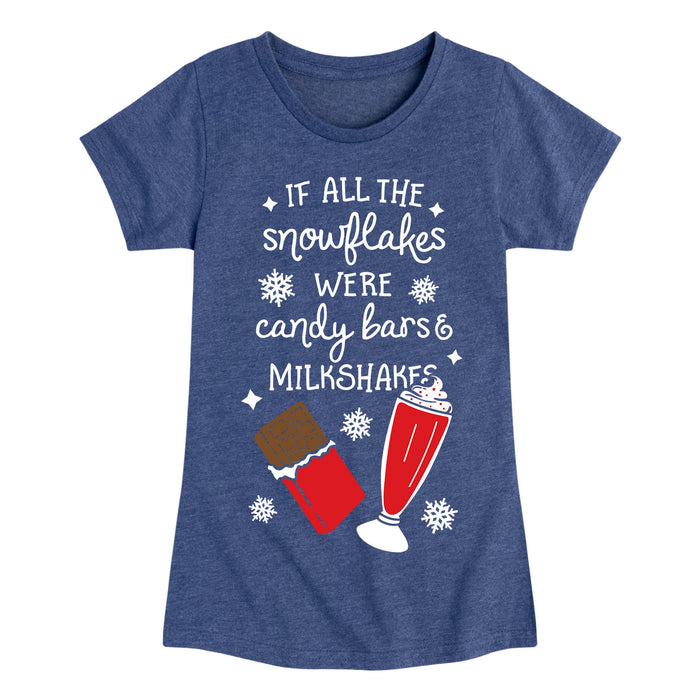 Snowflakes Candy Bars - Youth & Toddler Girls Short Sleeve T-Shirt