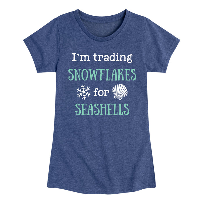 Snowflakes For Seashells - Youth & Toddler Girls Short Sleeve T-Shirt