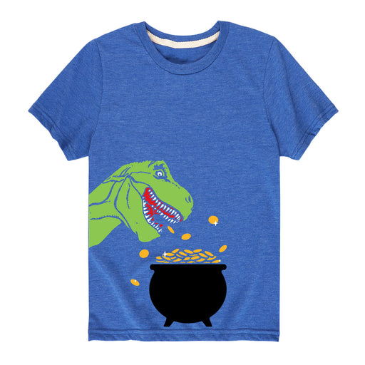 T-Rex Eating Gold - Youth & Toddler Short Sleeve T-Shirt