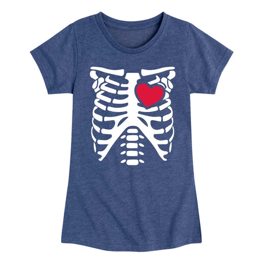 Ribcage And Heart - Youth & Toddler Girls Short Sleeve T-Shirt