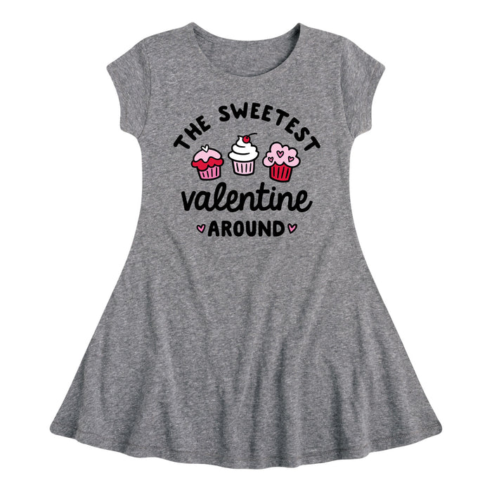 The Sweetest Valentine Around - Youth & Toddler Girls Fit and Flare Dress