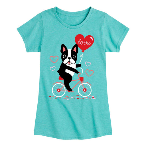 Valentine Bike - Youth & Toddler Girls Short Sleeve T-Shirt