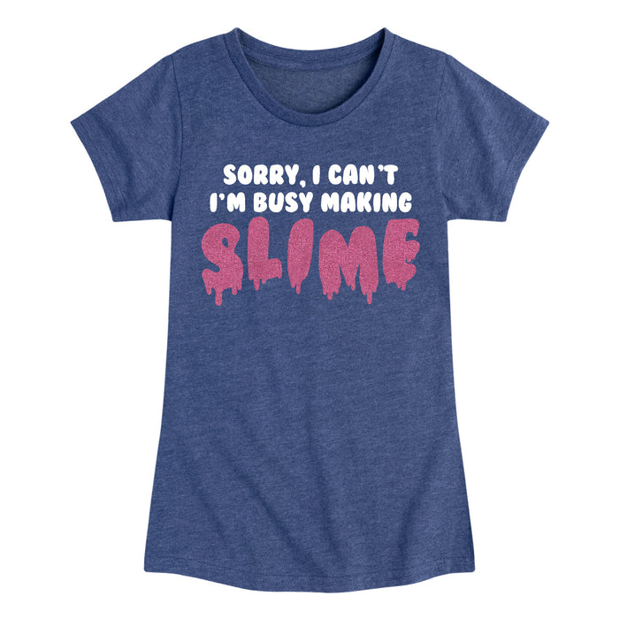 Busy Making Slime - Youth & Toddler Girls Short Sleeve T-Shirt