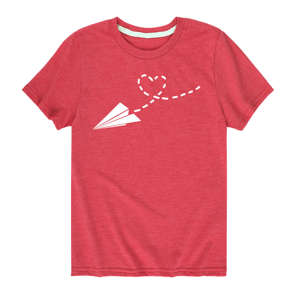Paper Airplane Heart - Youth & Toddler Short Sleeve T-Shirt