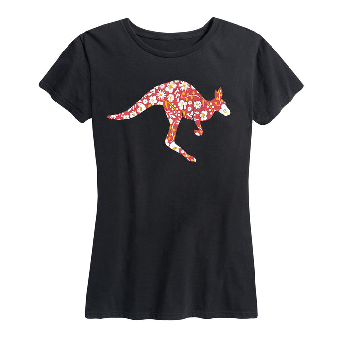 Floral Kangaroo - Women's Short Sleeve T-Shirt
