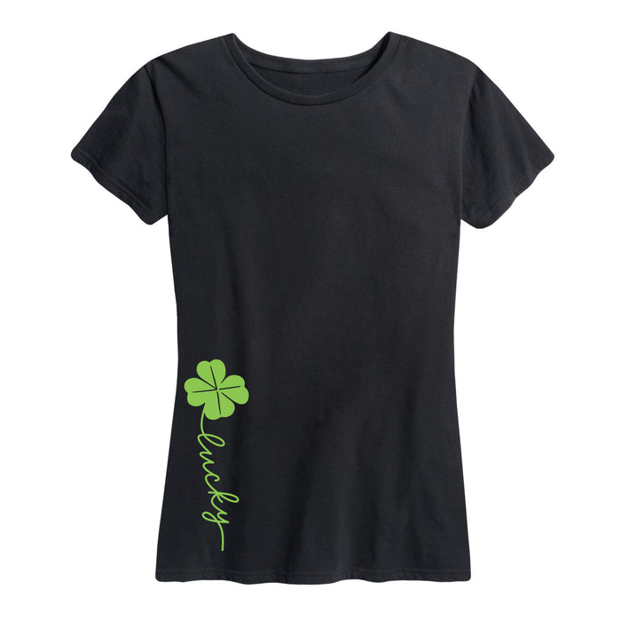 Lucky Script Four Leaf Clover - Women's Short Sleeve T-Shirt
