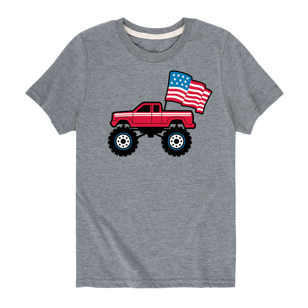 American Flag Truck - Youth & Toddler Short Sleeve T-Shirt