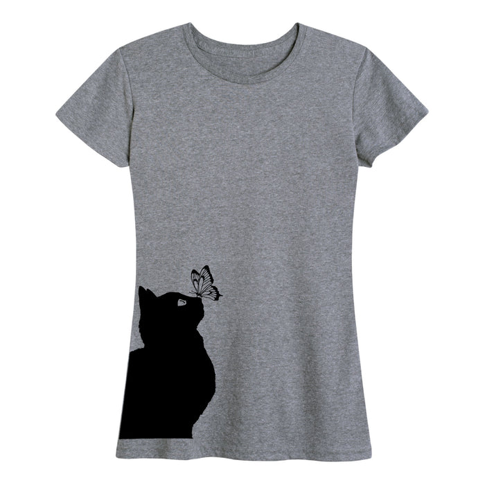 Butterfly On Cat - Women's Short Sleeve T-Shirt