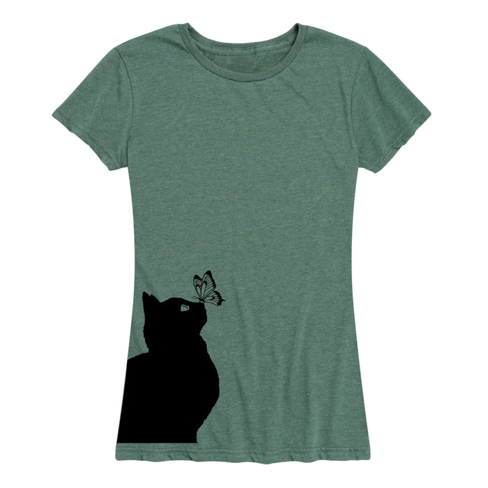 Butterfly On Cat - Women's Short Sleeve T-Shirt