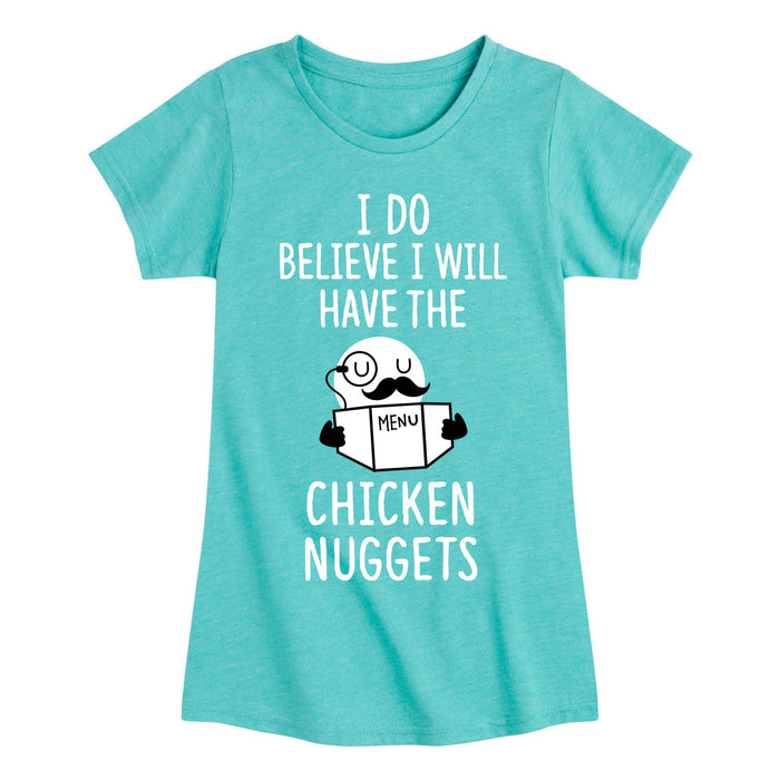 Do Believe Chicken Nuggets - Youth & Toddler Girls Short Sleeve T-Shirt