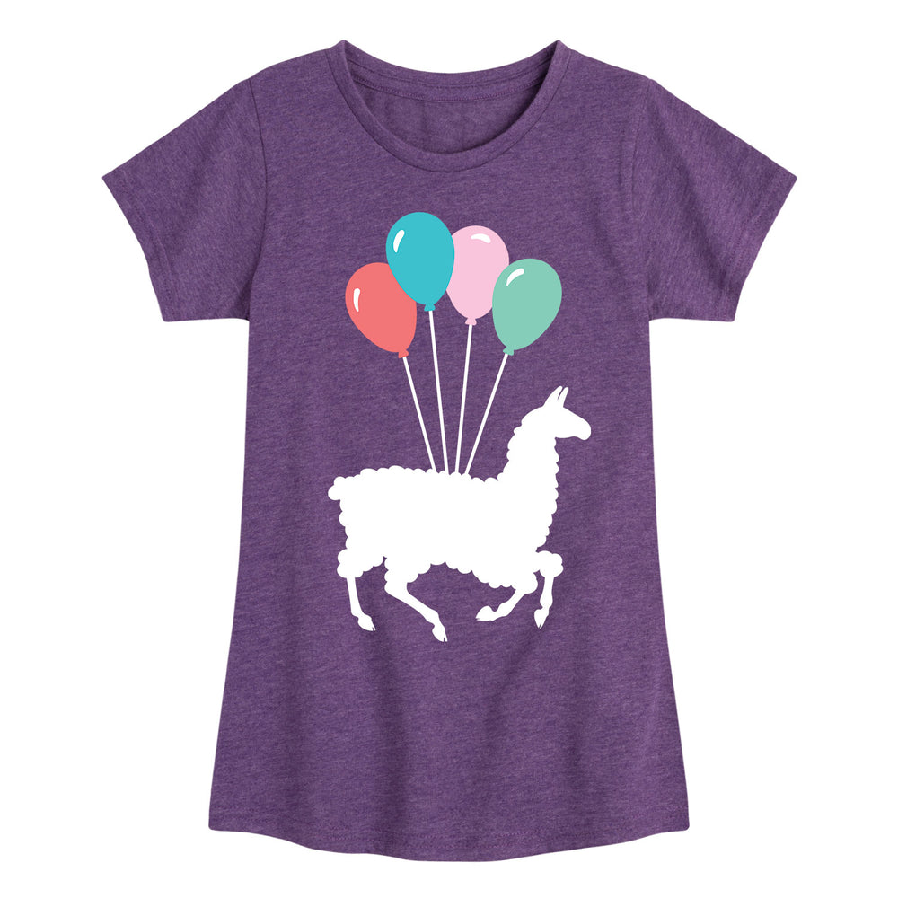 Llama Balloons - Youth & Toddler Girls Short Sleeve T-Shirt