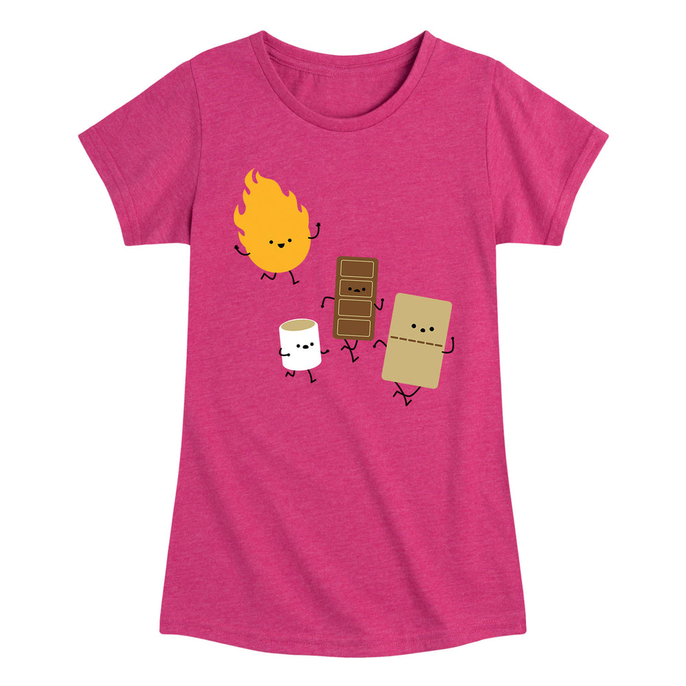 Fire And S'more - Youth & Toddler Girls Short Sleeve T-Shirt