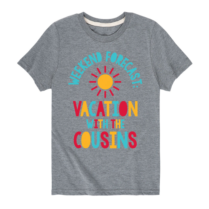 Weekend Forecast Vacation With The Cousins - Youth Short Sleeve T-Shirt