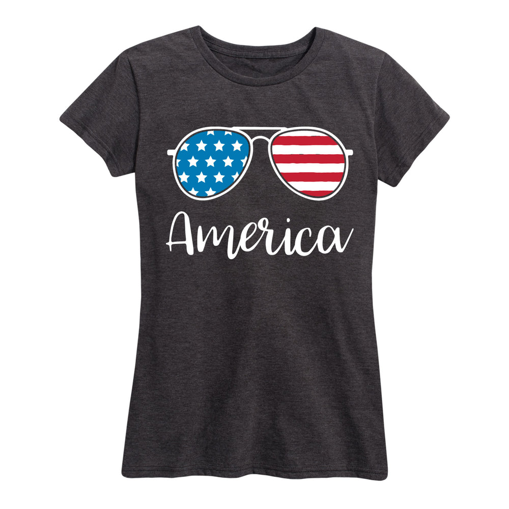 America Flag Glasses - Women's Short Sleeve T-Shirt