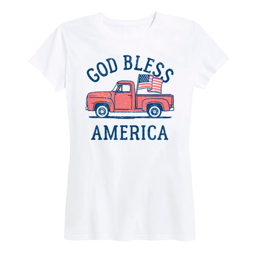 Pick Up Truck God Bless America - Women's Short Sleeve T-Shirt
