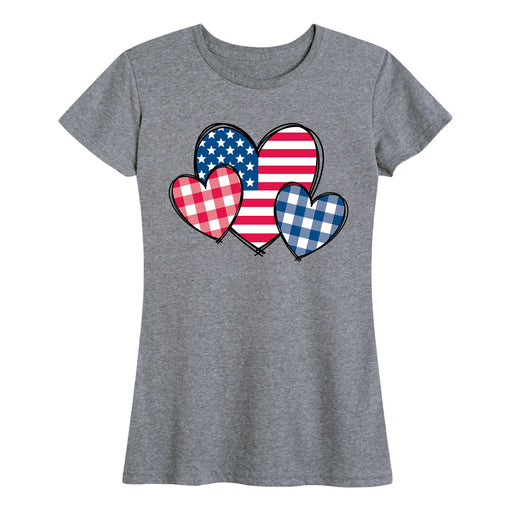 USA Patterned Hearts - Women's Short Sleeve T-Shirt