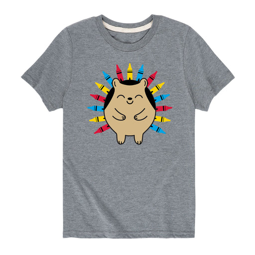Crayon Hedgehog - Youth & Toddler Short Sleeve T-Shirt