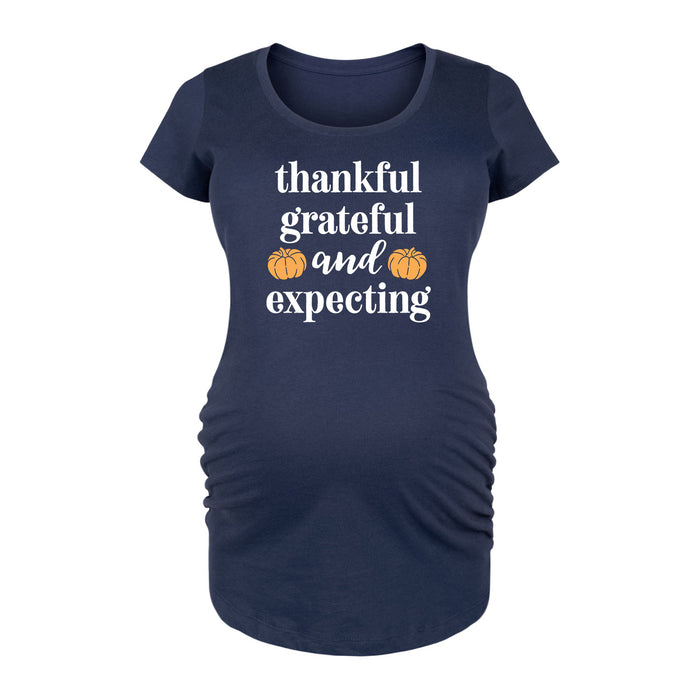 Thankful Grateful Expecting - Maternity Short Sleeve T-Shirt