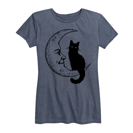 Black Cat On Moon - Women's Short Sleeve T-Shirt