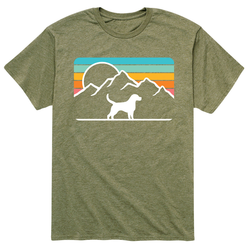 Dog With Retro Mountain - Men's Short Sleeve T-Shirt