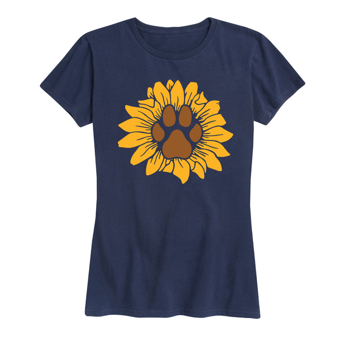 Sunflower Dog Paw-Women's Short Sleeve T-Shirt