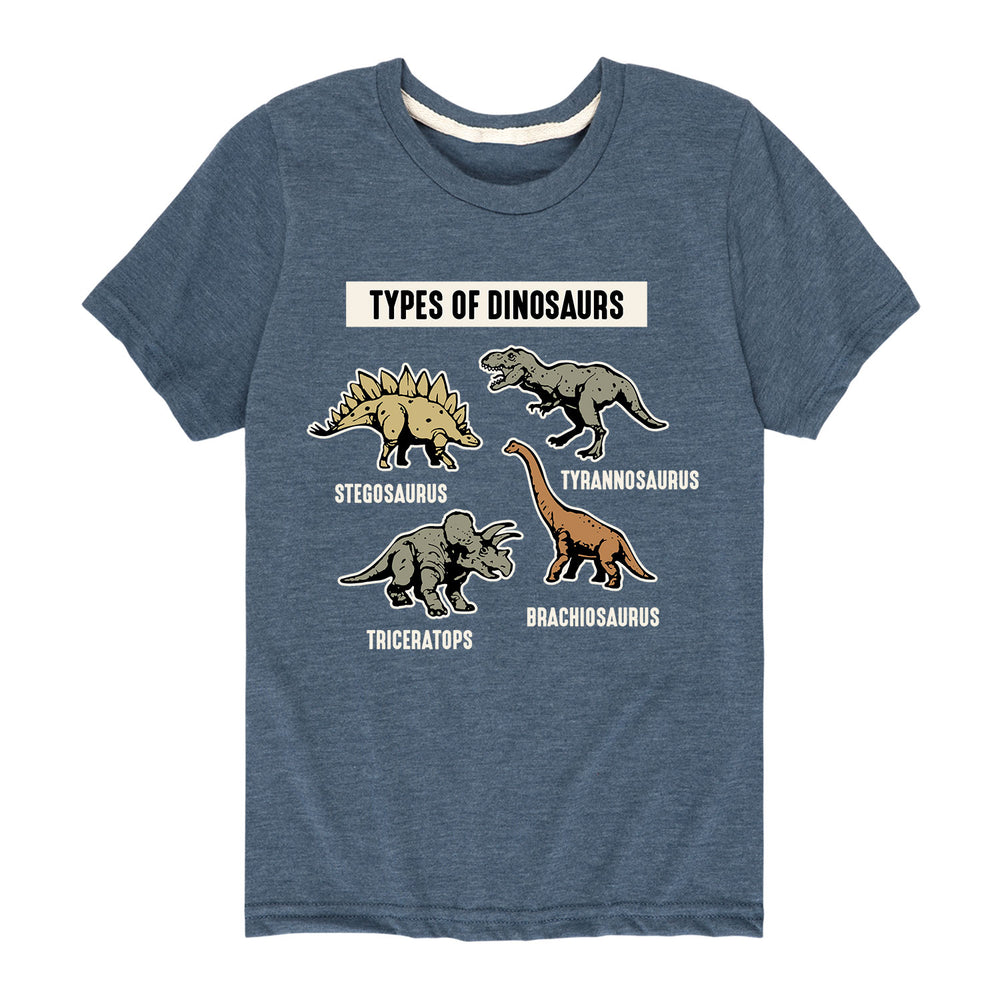 Types of Dinosaurs - Youth & Toddler Short Sleeve T-Shirt