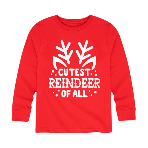 Cutest Reindeer Of All - Toddler And Youth Long Sleeve Graphic T-Shirt