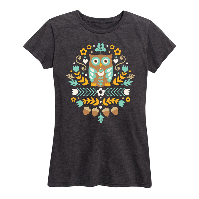 Scandinavian Folk Owl - Women's Short Sleeve T-Shirt