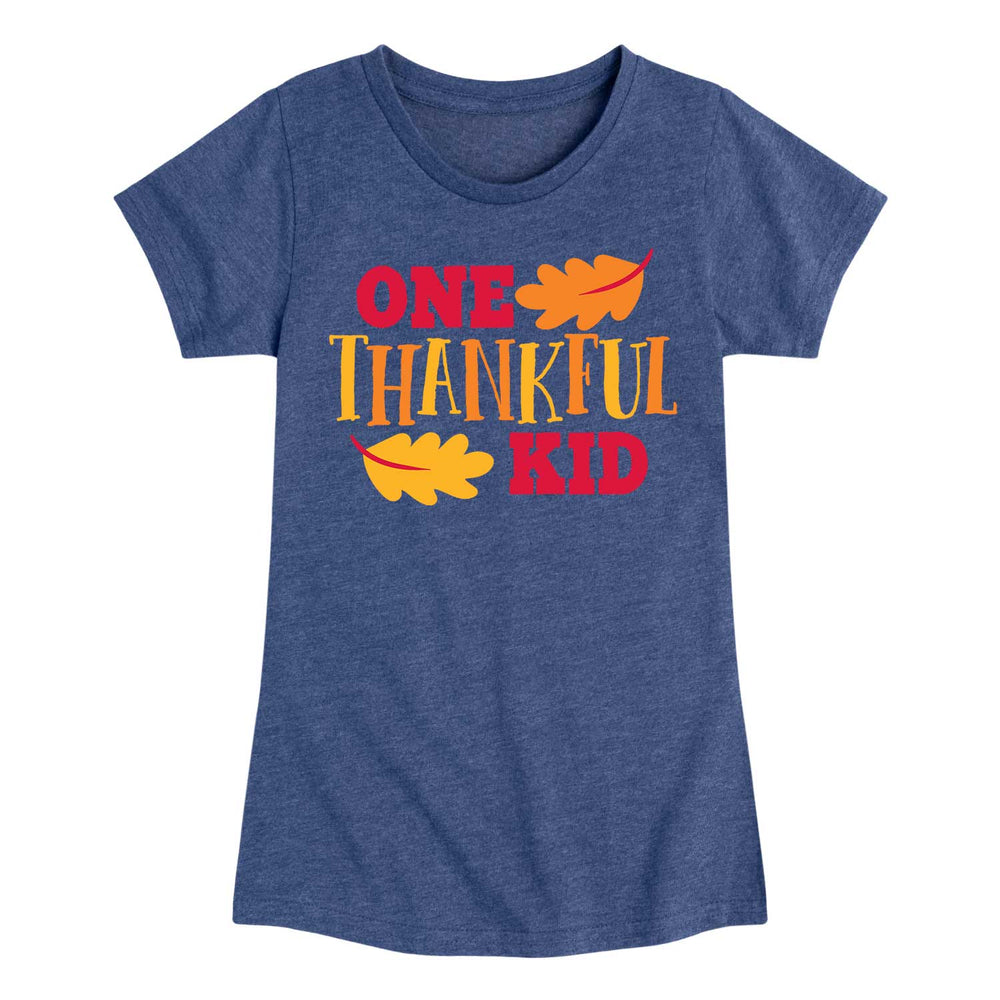 One Thankful Kid - Toddler And Youth Girls Short Sleeve Graphic T-Shirt