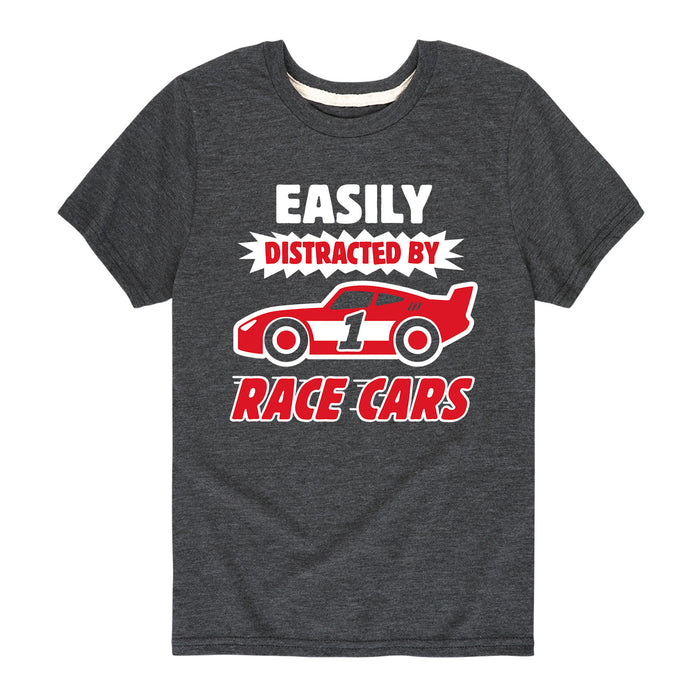 Easily Distracted by Race Cars - Youth & Toddler Short Sleeve T-Shirt