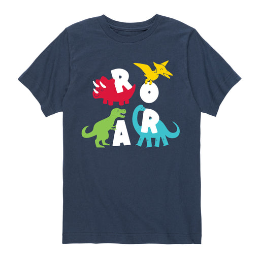 Dino Letters Roar - Youth & Toddler Short Sleeve T-Shirt